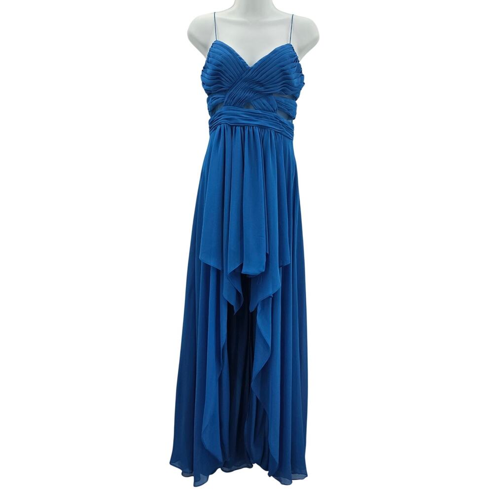 Arden B Vtg Y2K Blue Fairy Whimsy Baddie Romantic Mesh Cutout High Low Dress S